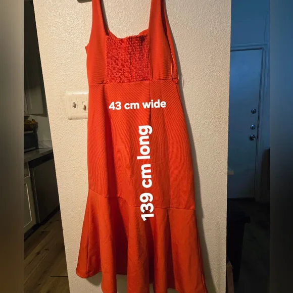 Chic Orange Midi Dress - Picture 9 of 9